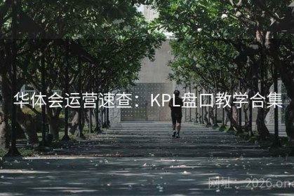 华体会运营速查：KPL盘口教学合集